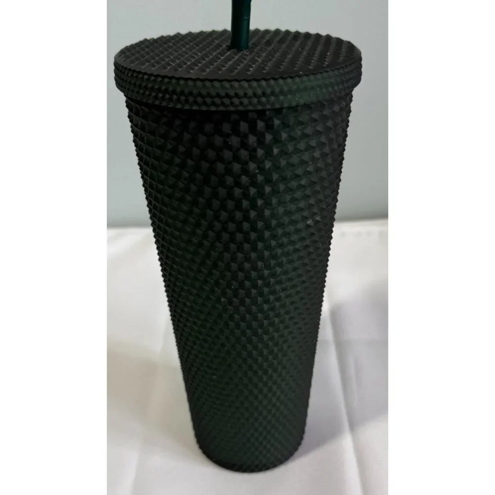 Starbucks Matte Dark Green Studded Venti 24oz Cold Cup Trumbler Twist Lid - Picture 3 of 9